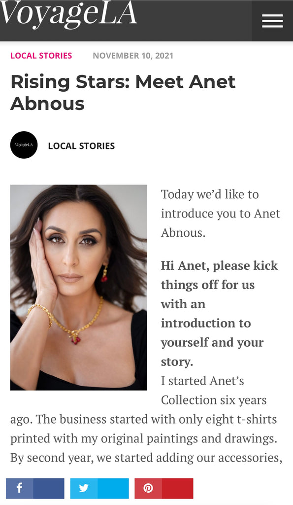 Rising Stars: Meet Anet Abnous- Voyage LA