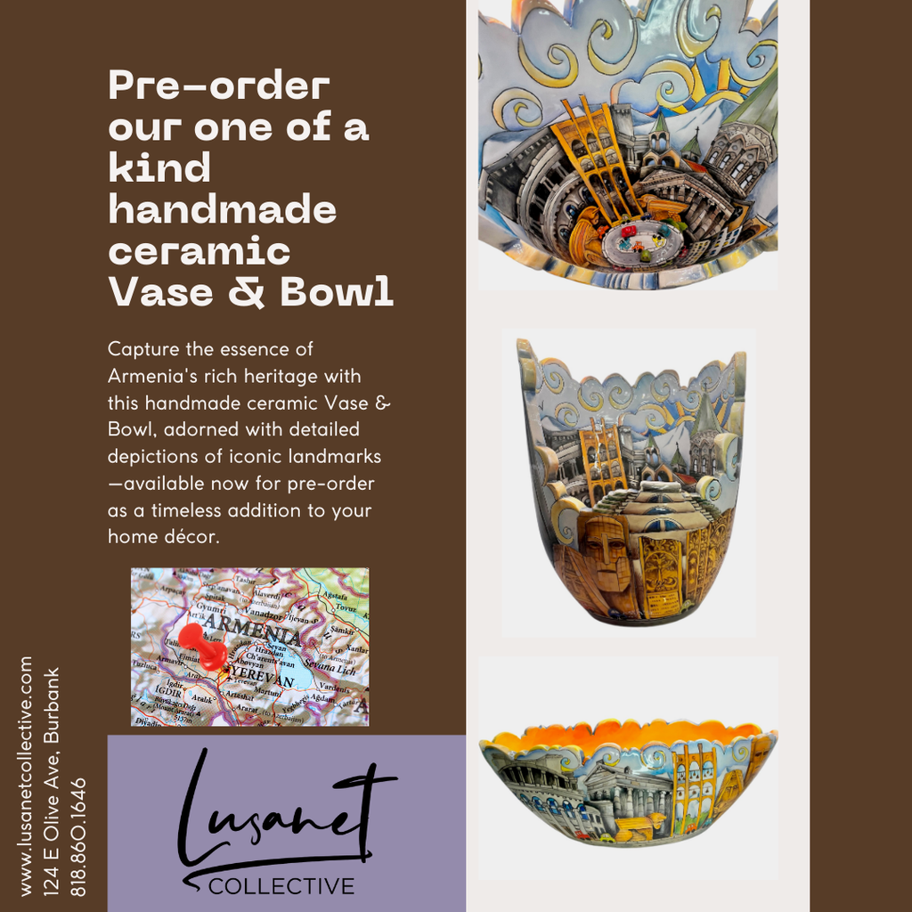 Introducing Our Exquisite Handmade Armenian Ceramic Vase and Bowl: A Piece of Art and History