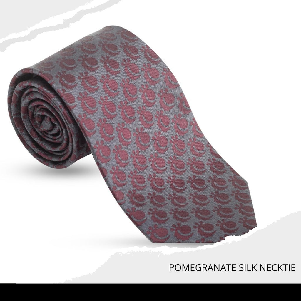 Pomegranate silk necktie for men