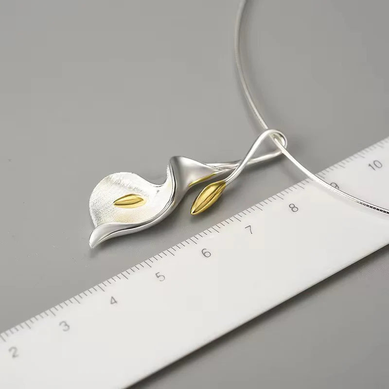 calla lily necklace white gold Calla Lily Necklace