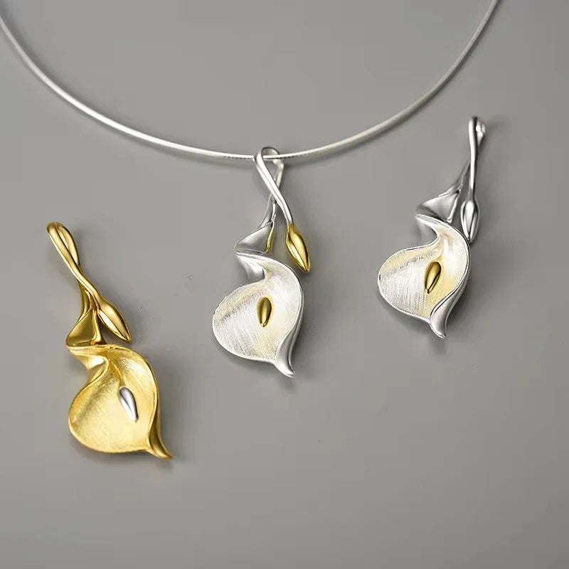 lily flower pendant Calla Lily Necklace