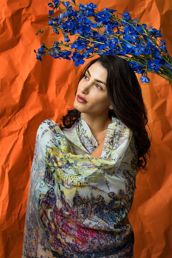 Anoush Cotton Silk Scarf - Anet's Collection