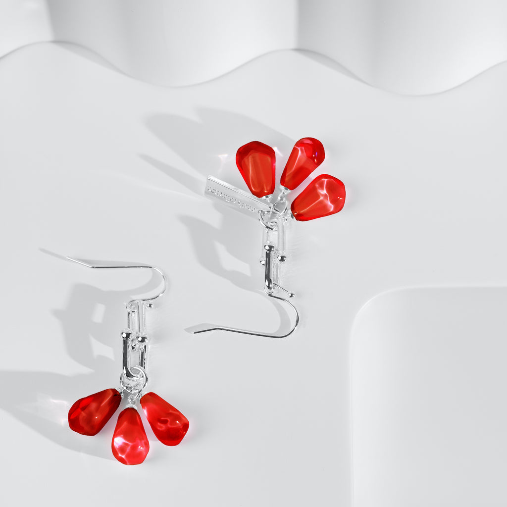 Pomegranate Seeds Earrings in Silver - Anet's Collection