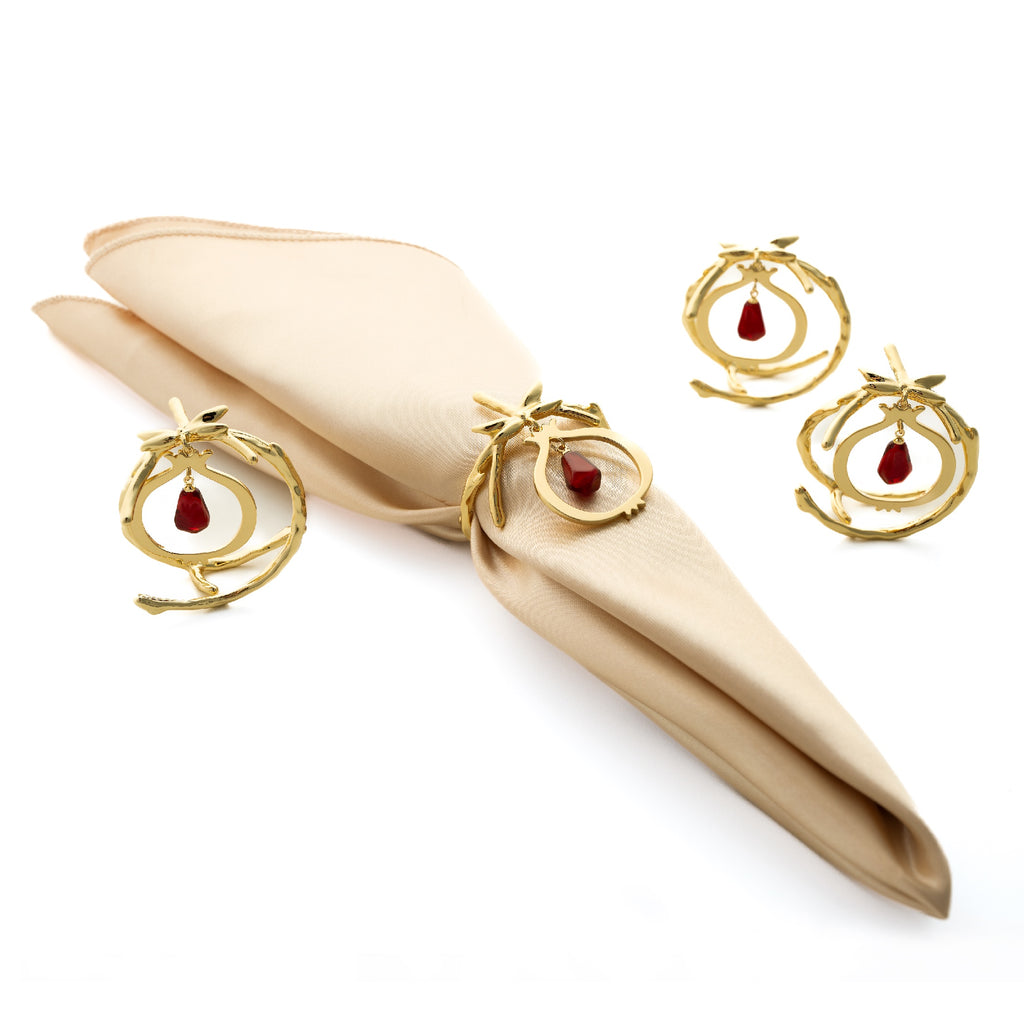 Pomegranate Seed Napkin Ring Set - Anet's Collection