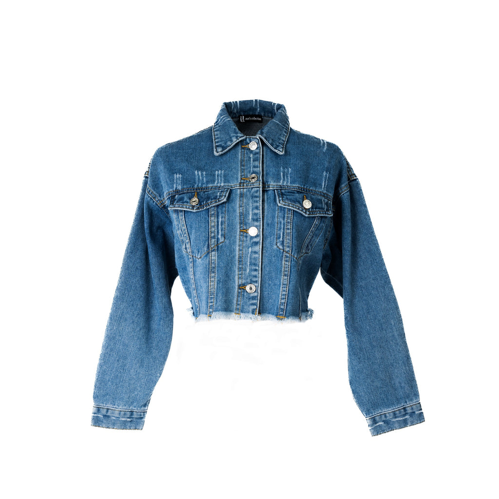 Love Birds Cropped Jeans Jacket - Anet's Collection
