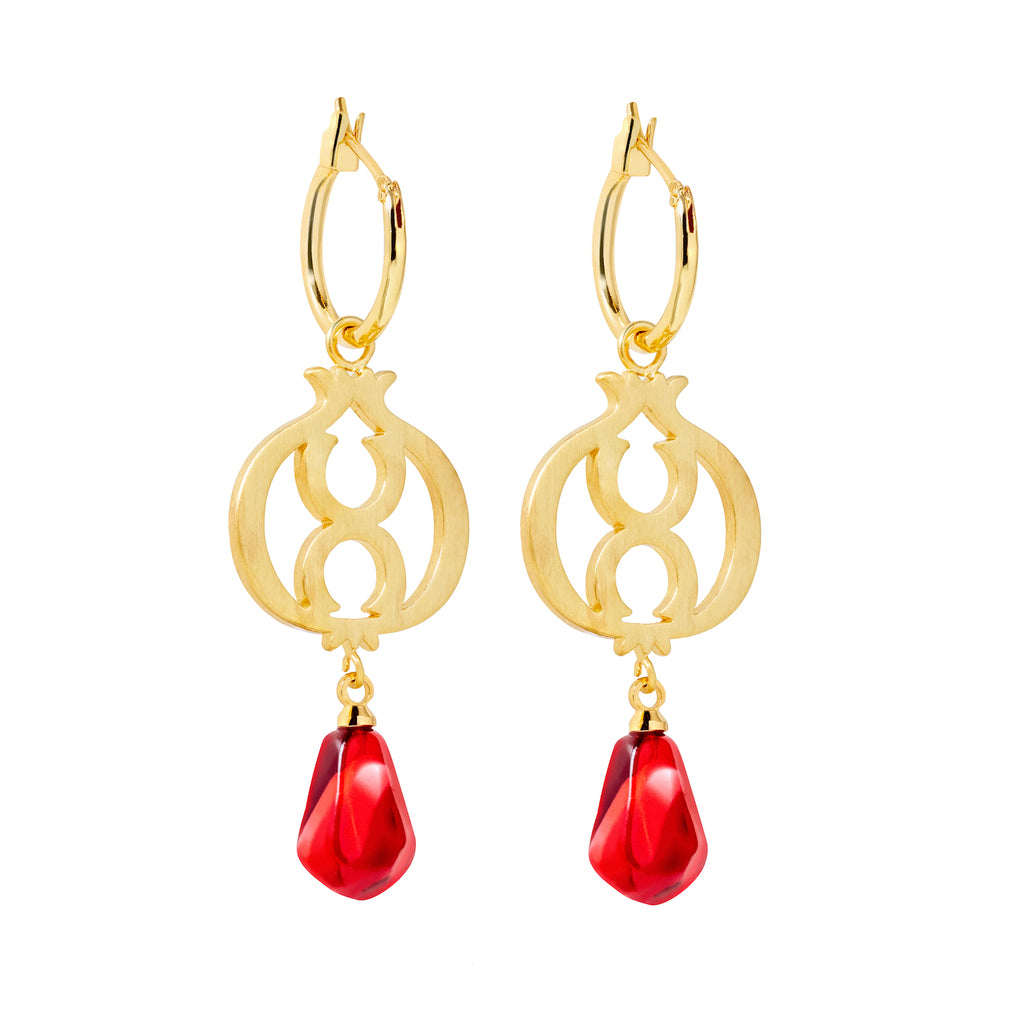 Pomegranate Gold Earrings - Anet's Collection